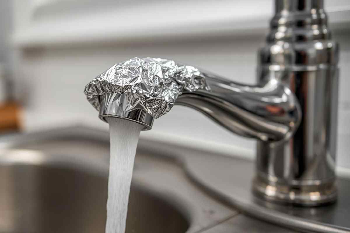 carta stagnola sui rubinetti della cucina