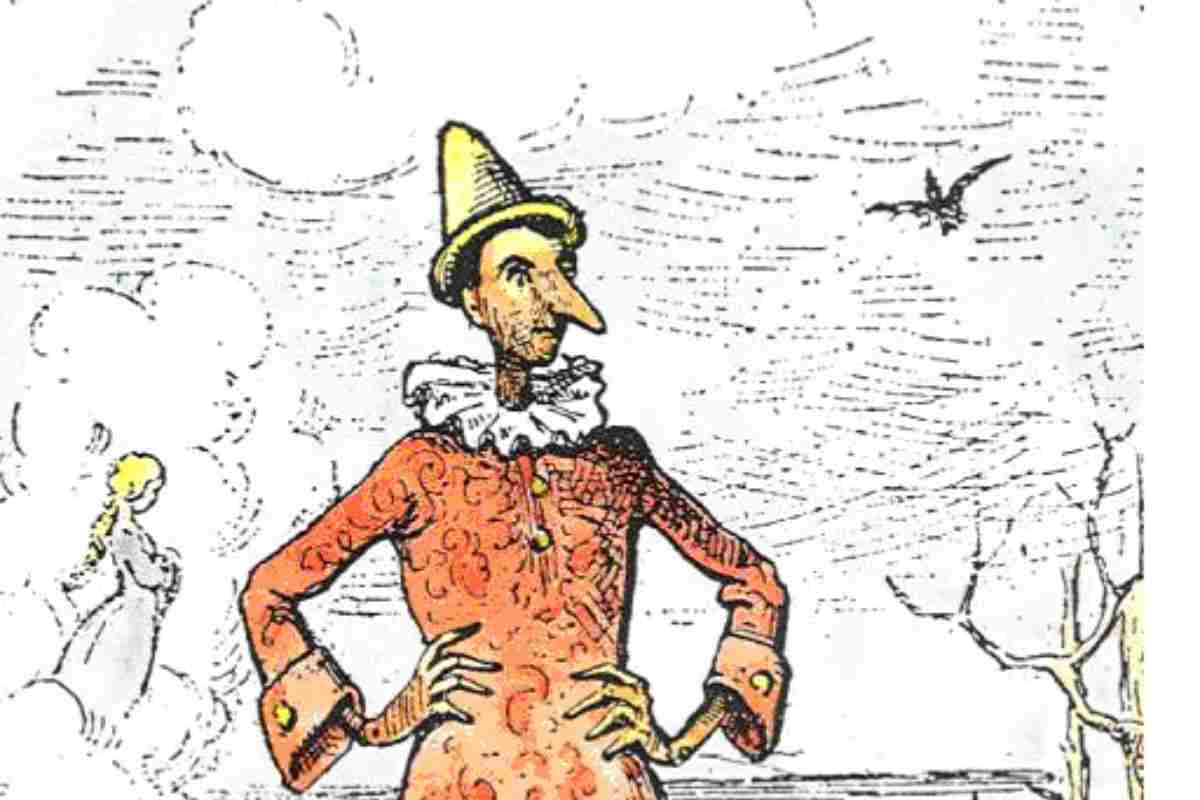 Illustrazione a colori di Pinocchio di Enrico Mazzanti